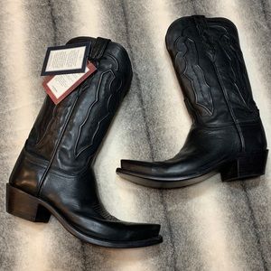 { Lucchese } Grace Ranch Hand Boots Black Leather